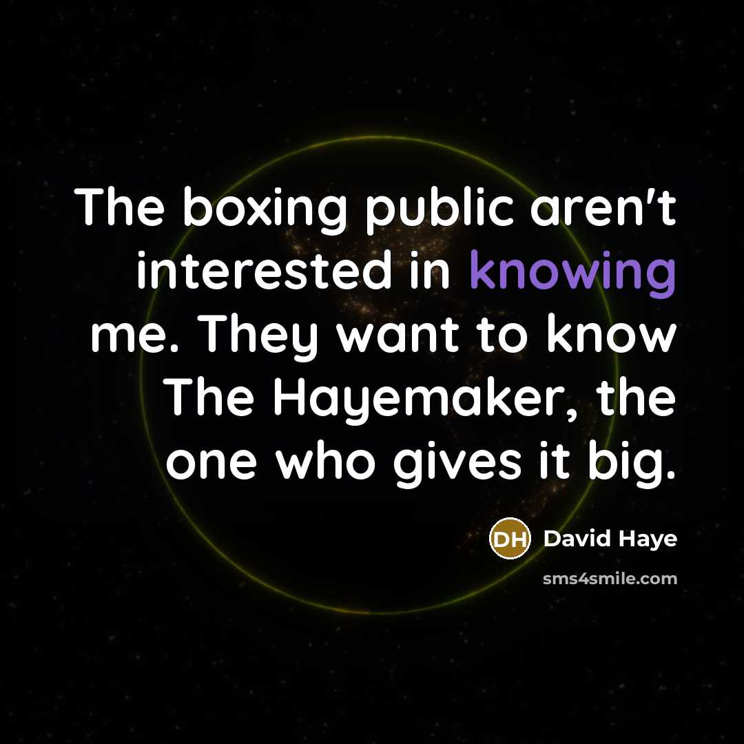 “The boxing public aren't interested in knowing me. They want…” quote by David Haye