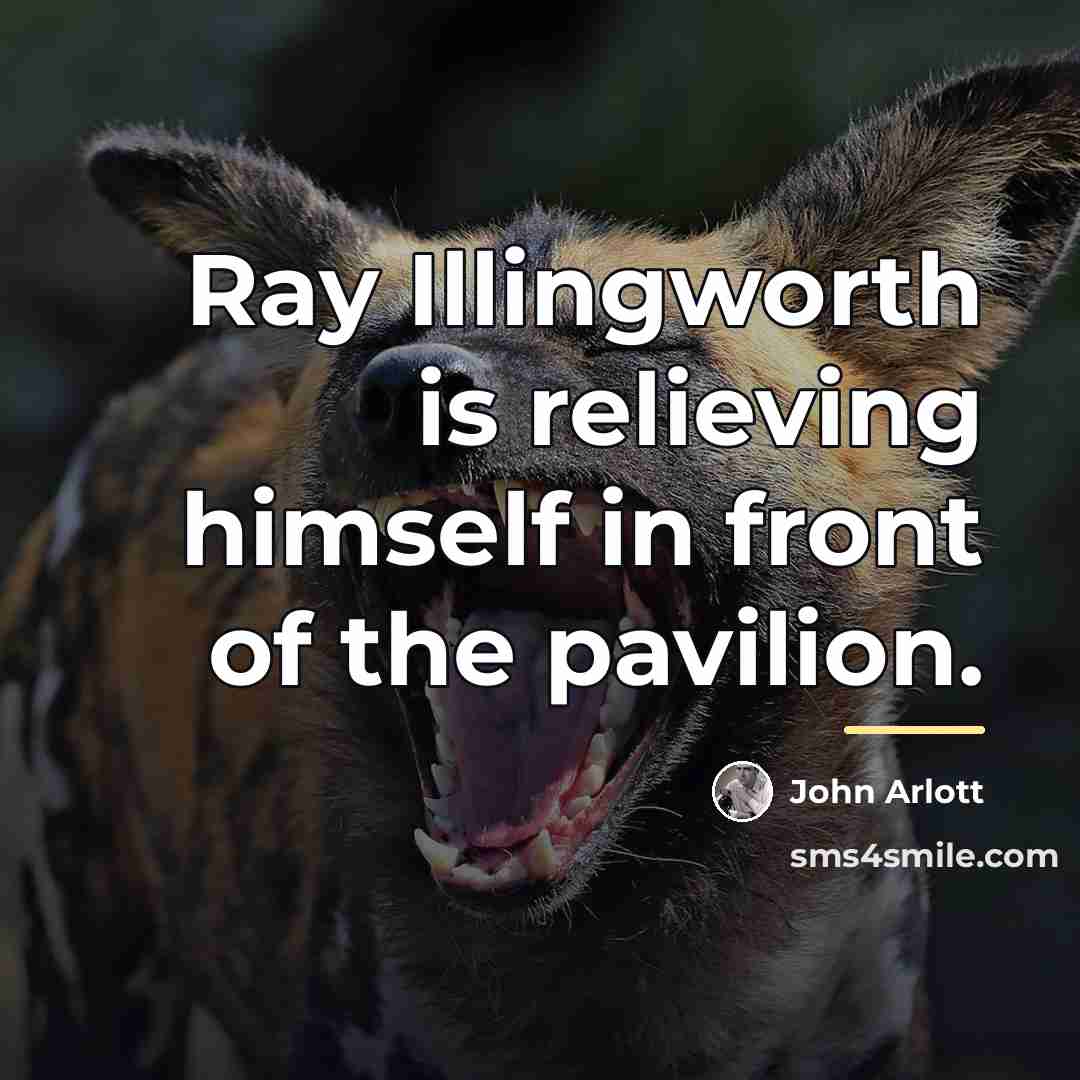 “Ray Illingworth is relieving himself in front of the pavilion.…” quote by John Arlott
