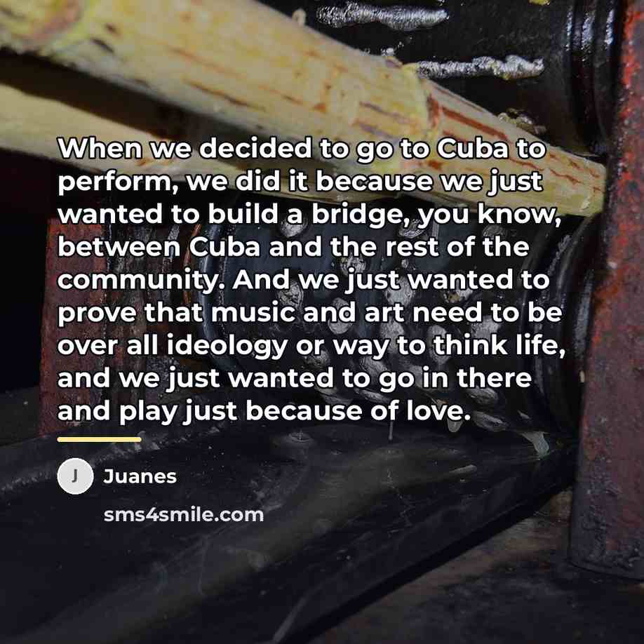 “When we decided to go to Cuba to perform, we…” quote by Juanes