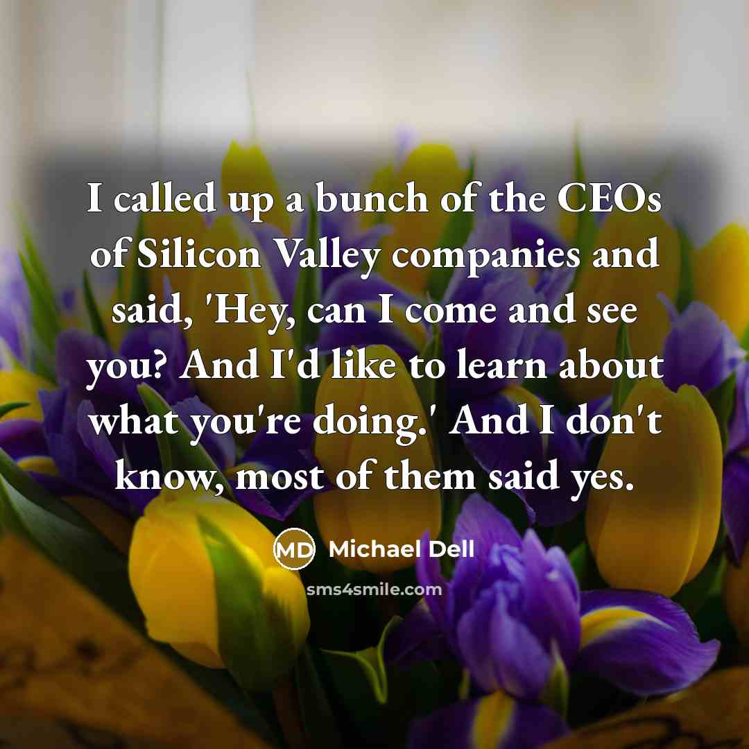 “I called up a bunch of the CEOs of Silicon…” quote by Michael Dell