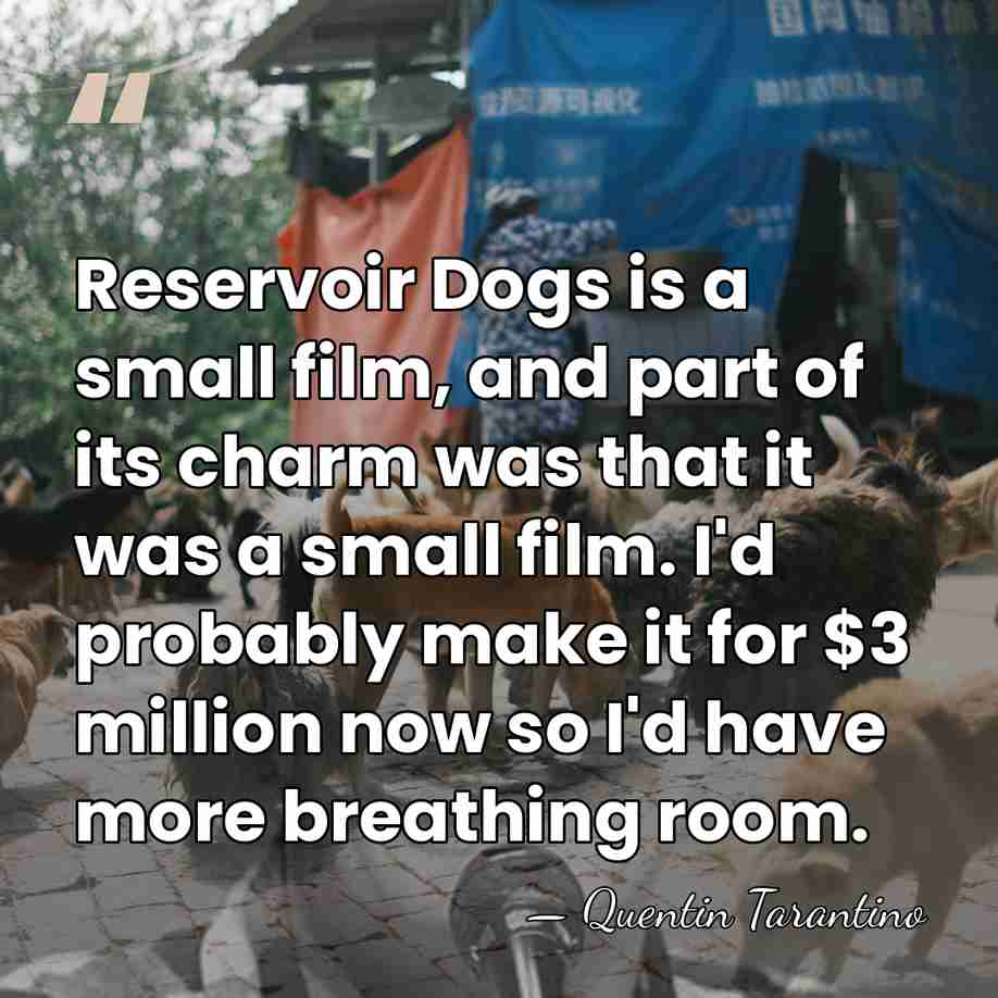 Reservoir Dogs is a small film, and part of its charm was&hellip; - Quentin Tarantino