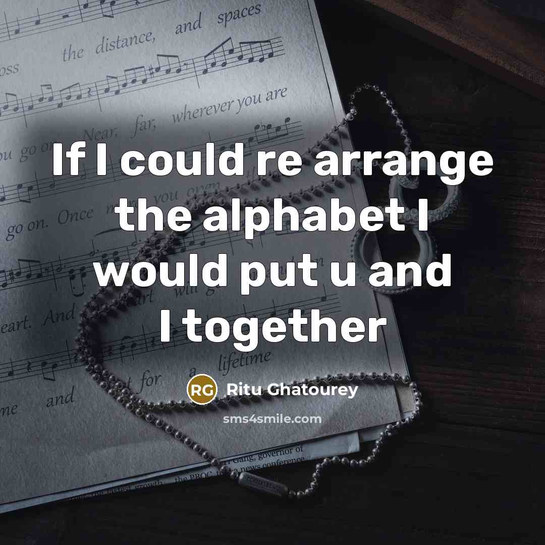 “If I could re arrange the alphabet I would put…” quote by Ritu Ghatourey
