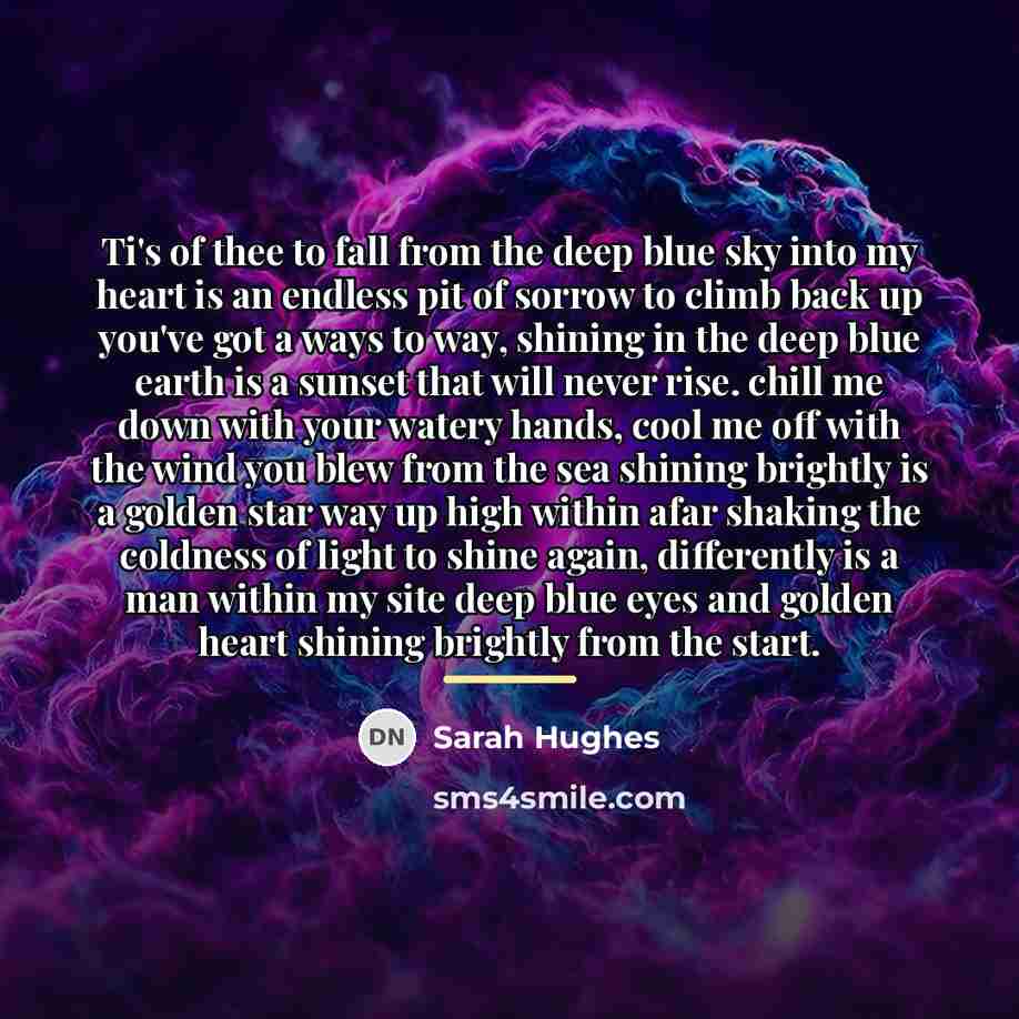 “Ti's of thee to fall from the deep blue sky…” quote by Sarah Hughes