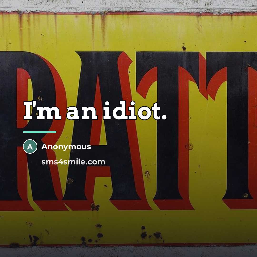 “I'm an idiot.…” quote by Anonymous