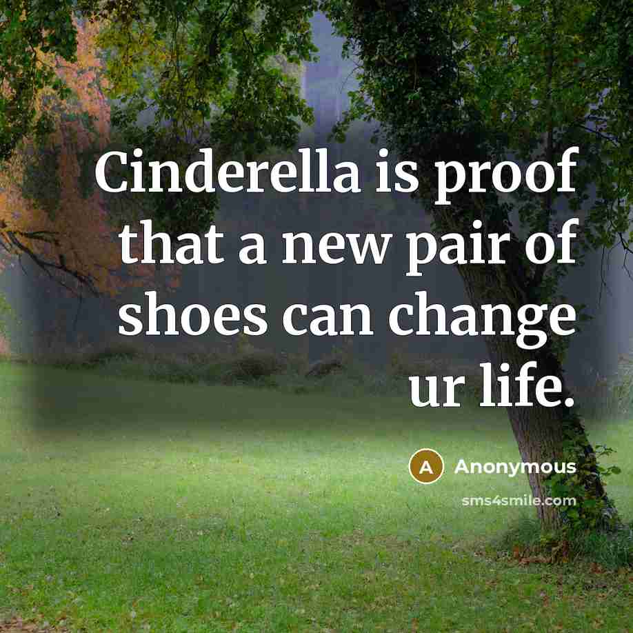 “Cinderella is proof that a new pair of shoes can…” quote by Anonymous