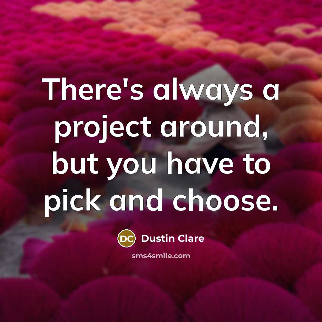 “There's always a project around, but you have to pick…” quote by Dustin Clare