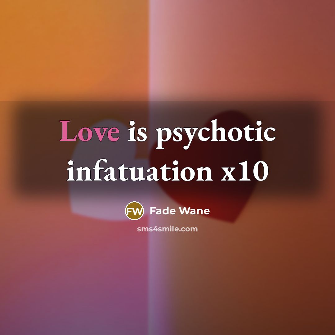 “Love is psychotic infatuation x10…” quote by Fade Wane