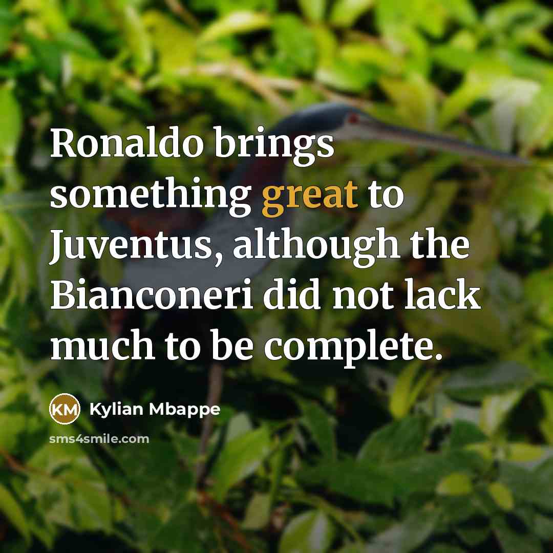 “Ronaldo brings something great to Juventus, although the Bianconeri did…” quote by Kylian Mbappe