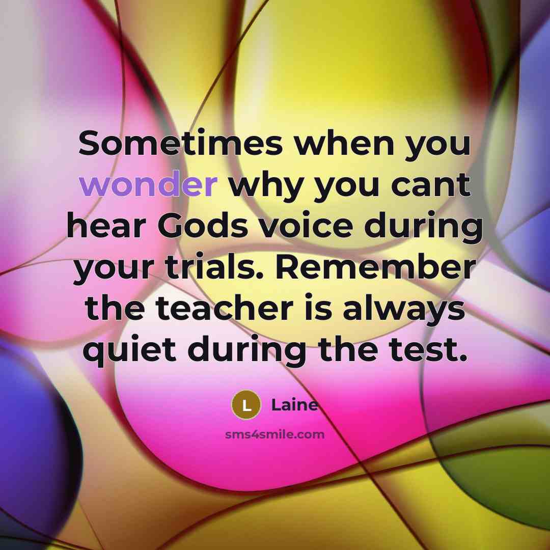 “Sometimes when you wonder why you cant hear Gods voice…” quote by Laine