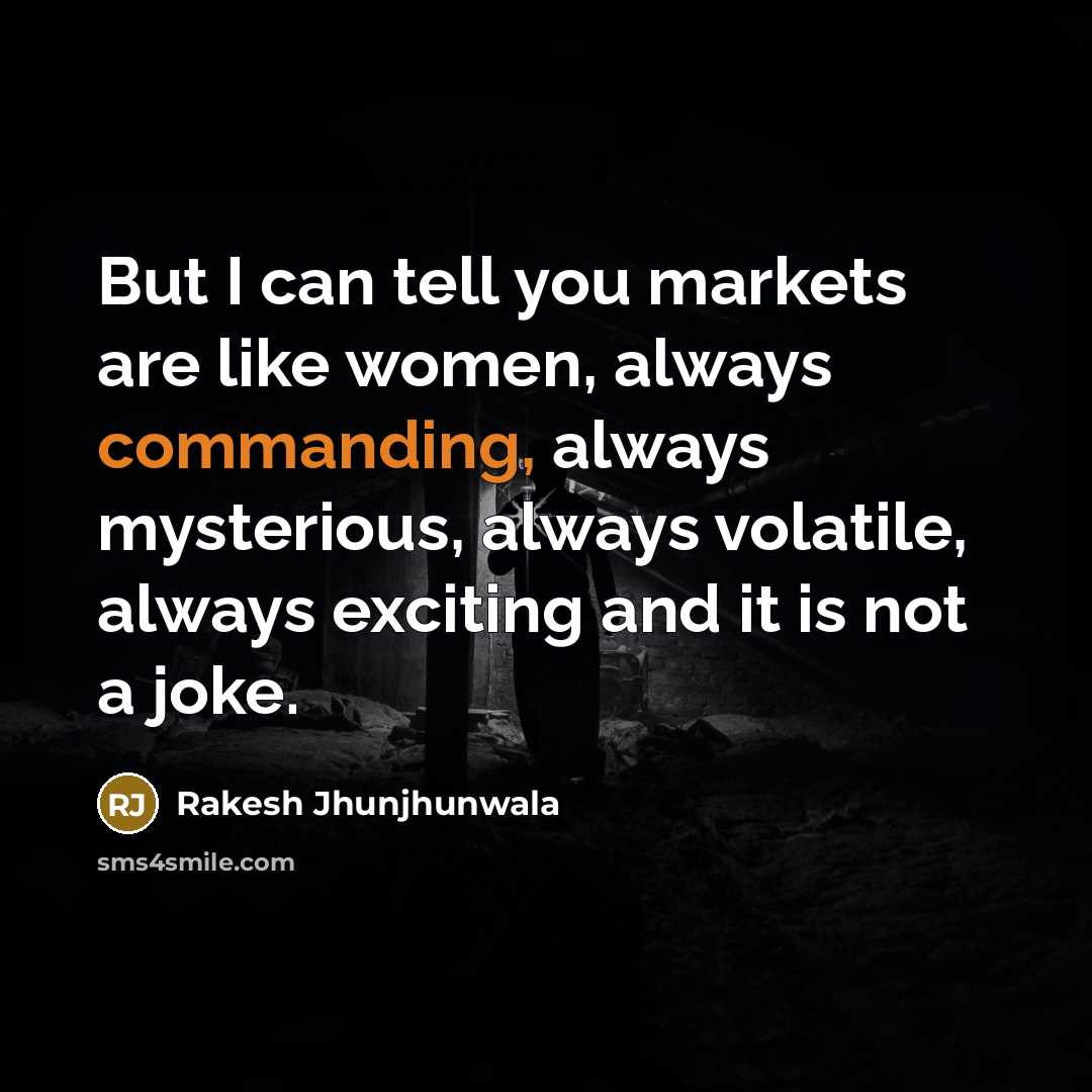 “But I can tell you markets are like women, always…” quote by Rakesh Jhunjhunwala