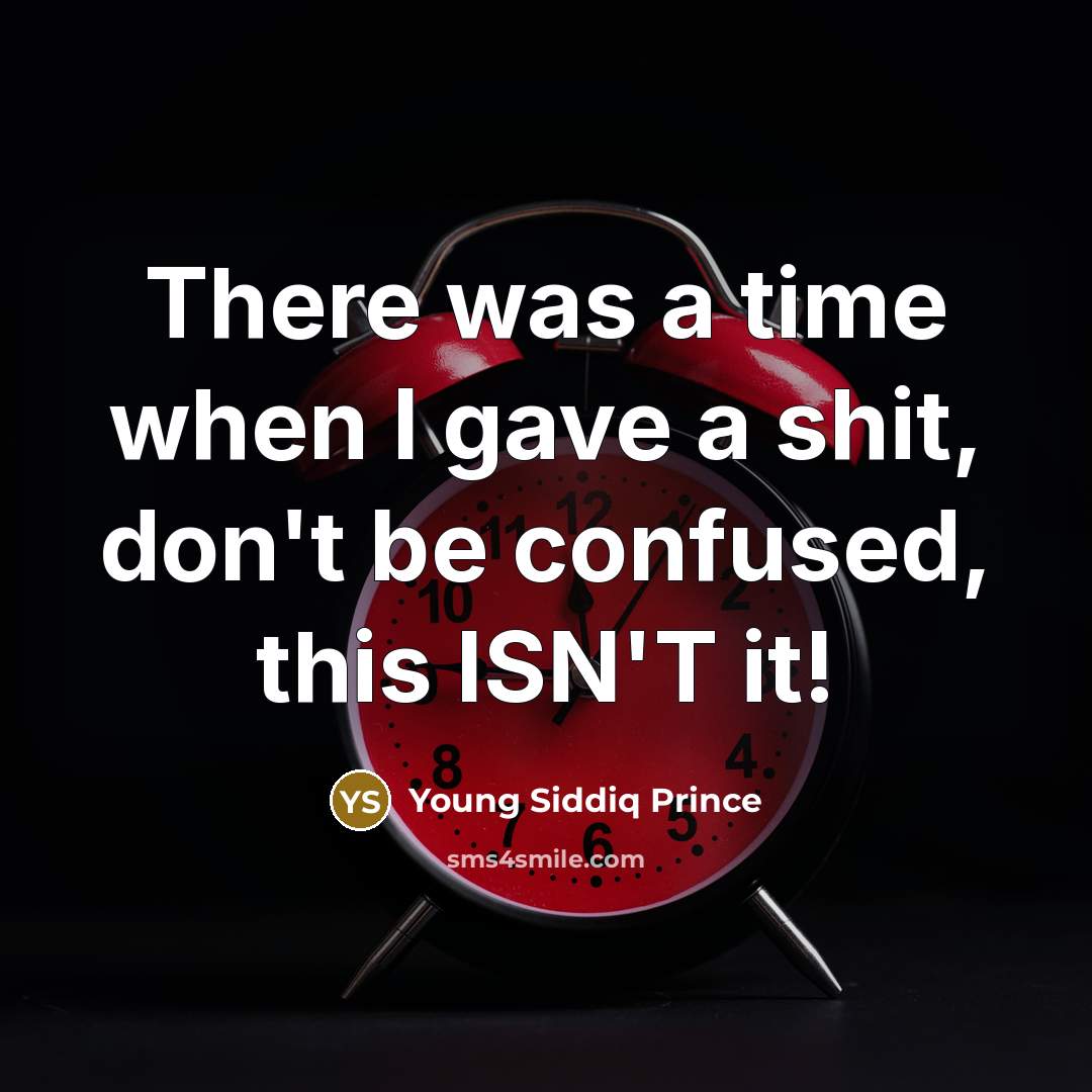 “There was a time when I gave a shit, don't…” quote by Young Siddiq Prince