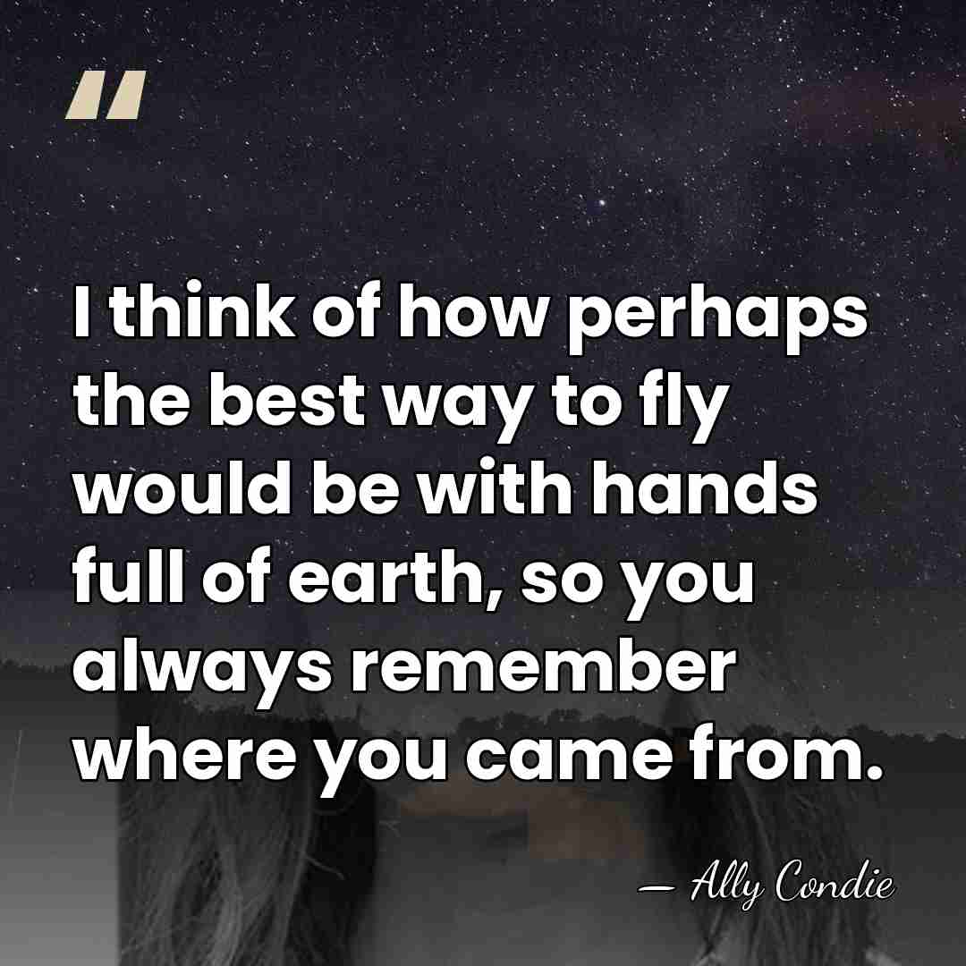 I think of how perhaps the best way to fly would be&hellip; - Ally Condie