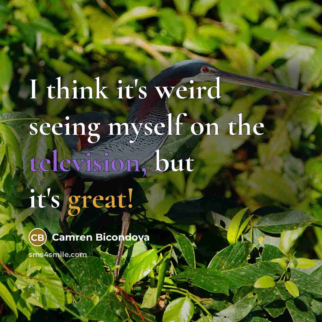 “I think it's weird seeing myself on the television, but…” quote by Camren Bicondova