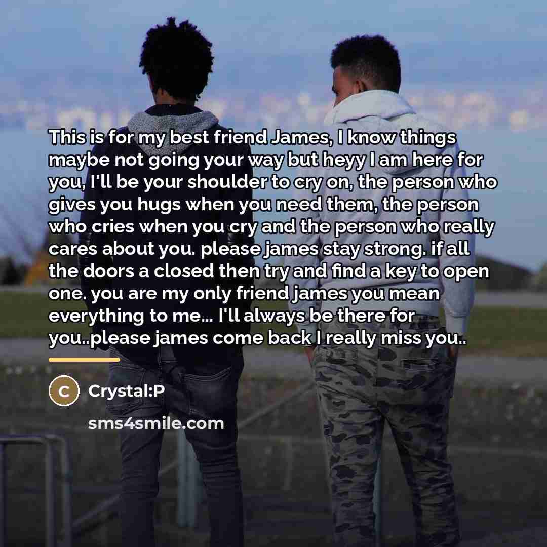“This is for my best friend James, I know things…” quote by Crystal:P