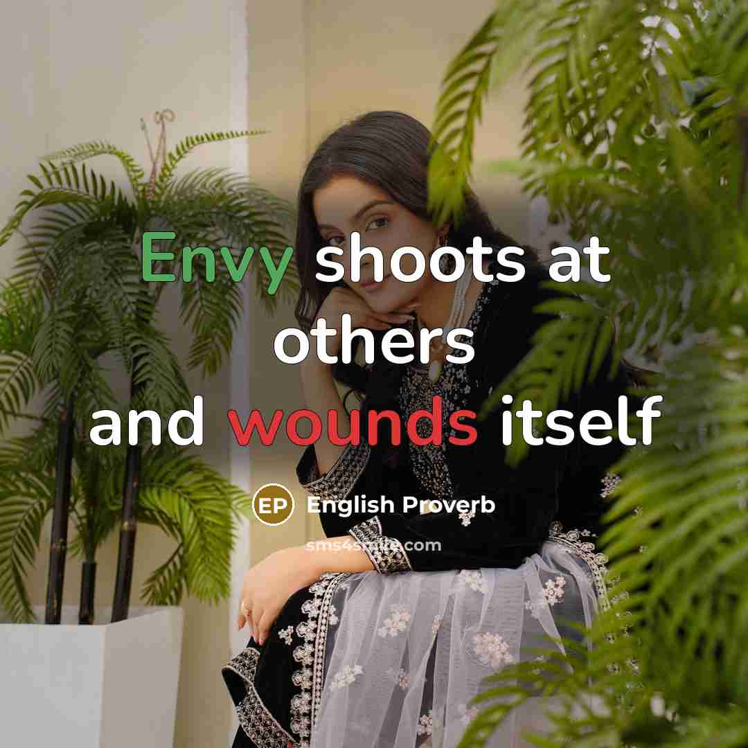 “Envy shoots at others and wounds itself…” quote by English Proverb