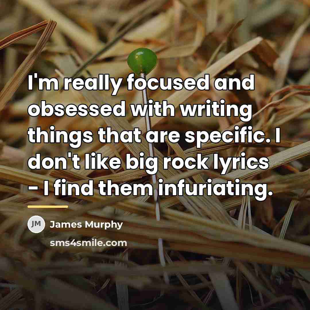 “I'm really focused and obsessed with writing things that are…” quote by James Murphy