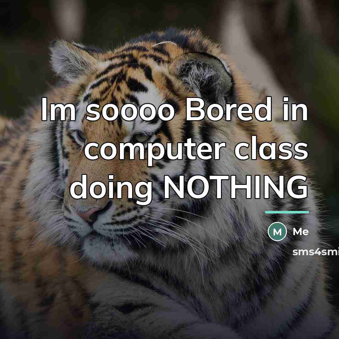 “Im soooo Bored in computer class doing NOTHING…” quote by Me