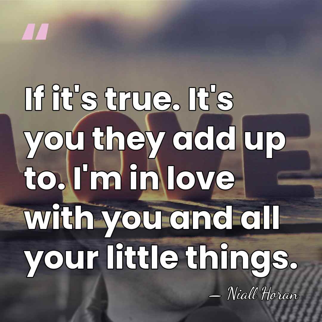 If it's true. It's you they add up to. I'm in love&hellip; - Niall Horan