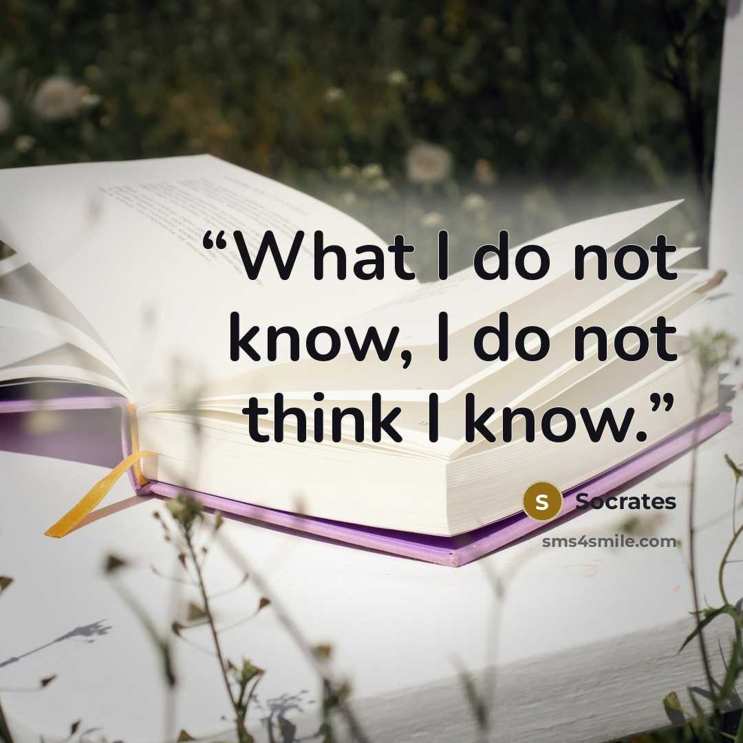 “What I do not know, I do not think I know.” quote by Socrates