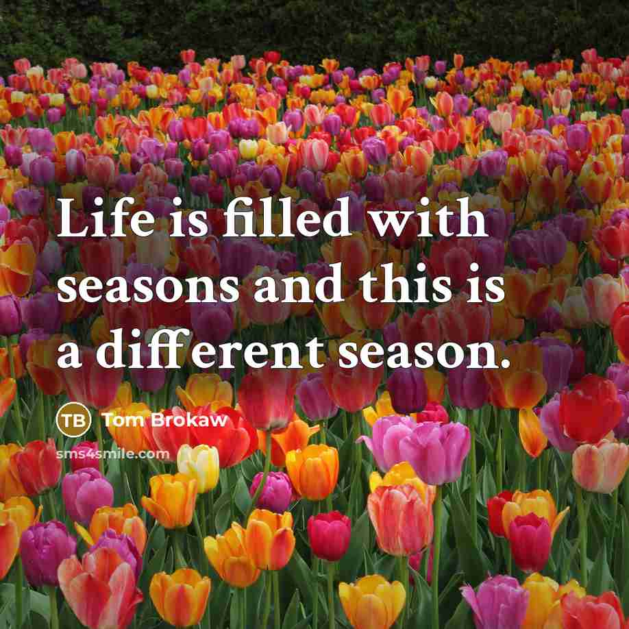 “Life is filled with seasons and this is a different…” quote by Tom Brokaw