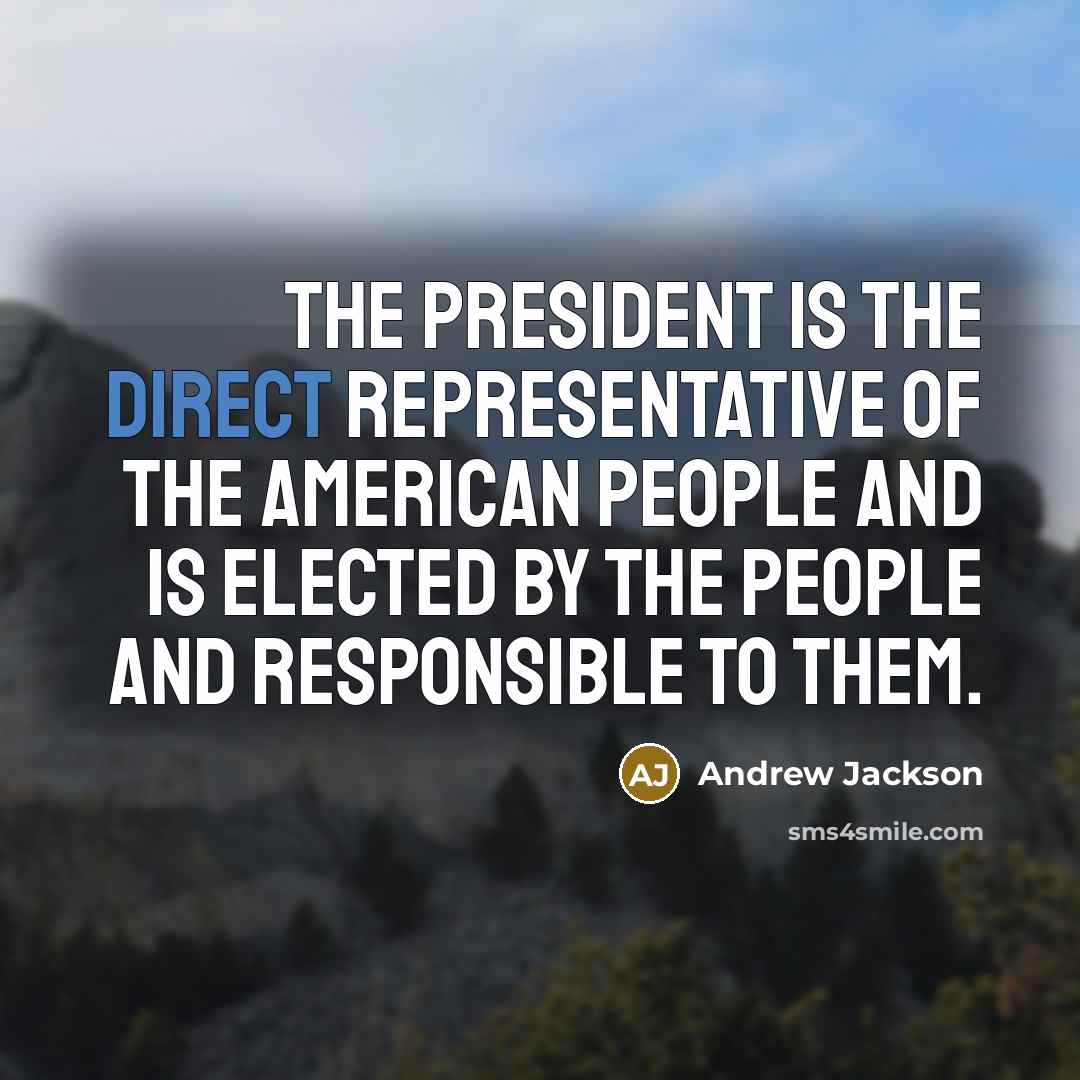 “The President is the direct representative of the American people…” quote by Andrew Jackson