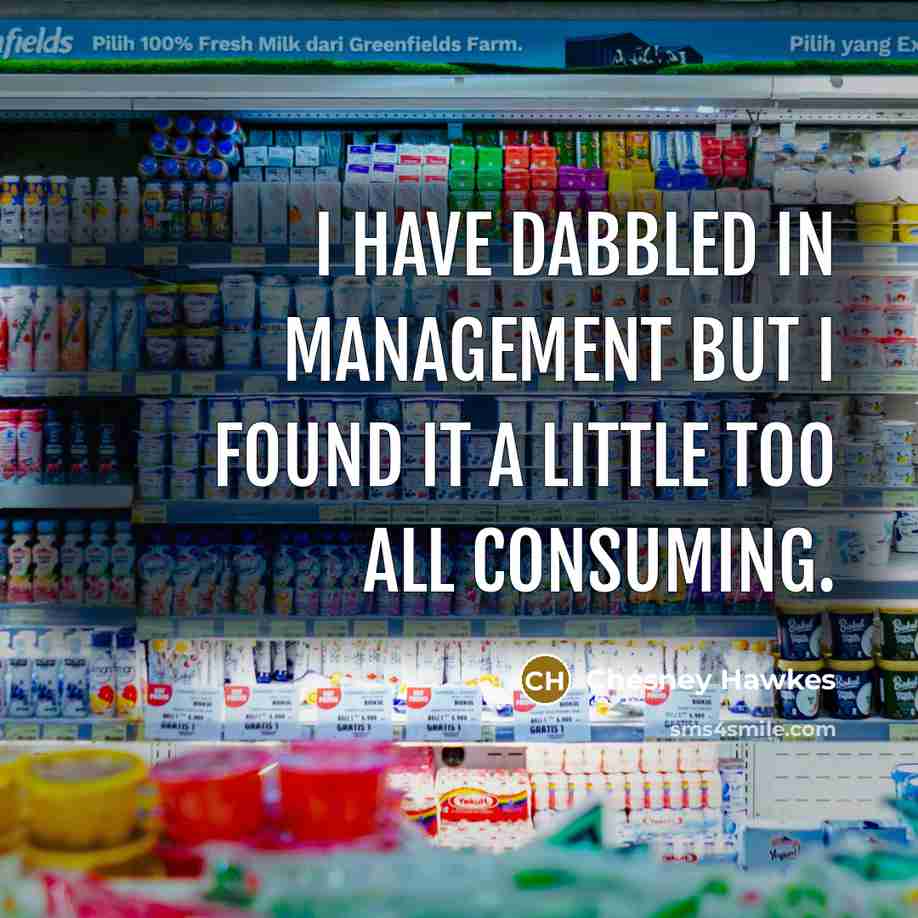 “I have dabbled in management but I found it a…” quote by Chesney Hawkes
