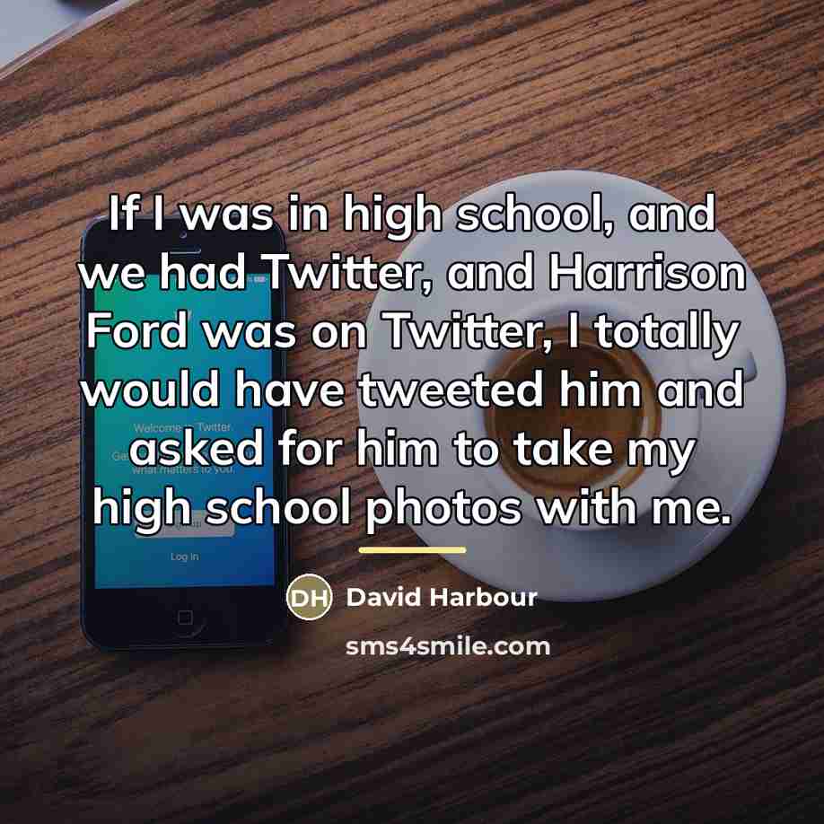“If I was in high school, and we had Twitter,…” quote by David Harbour