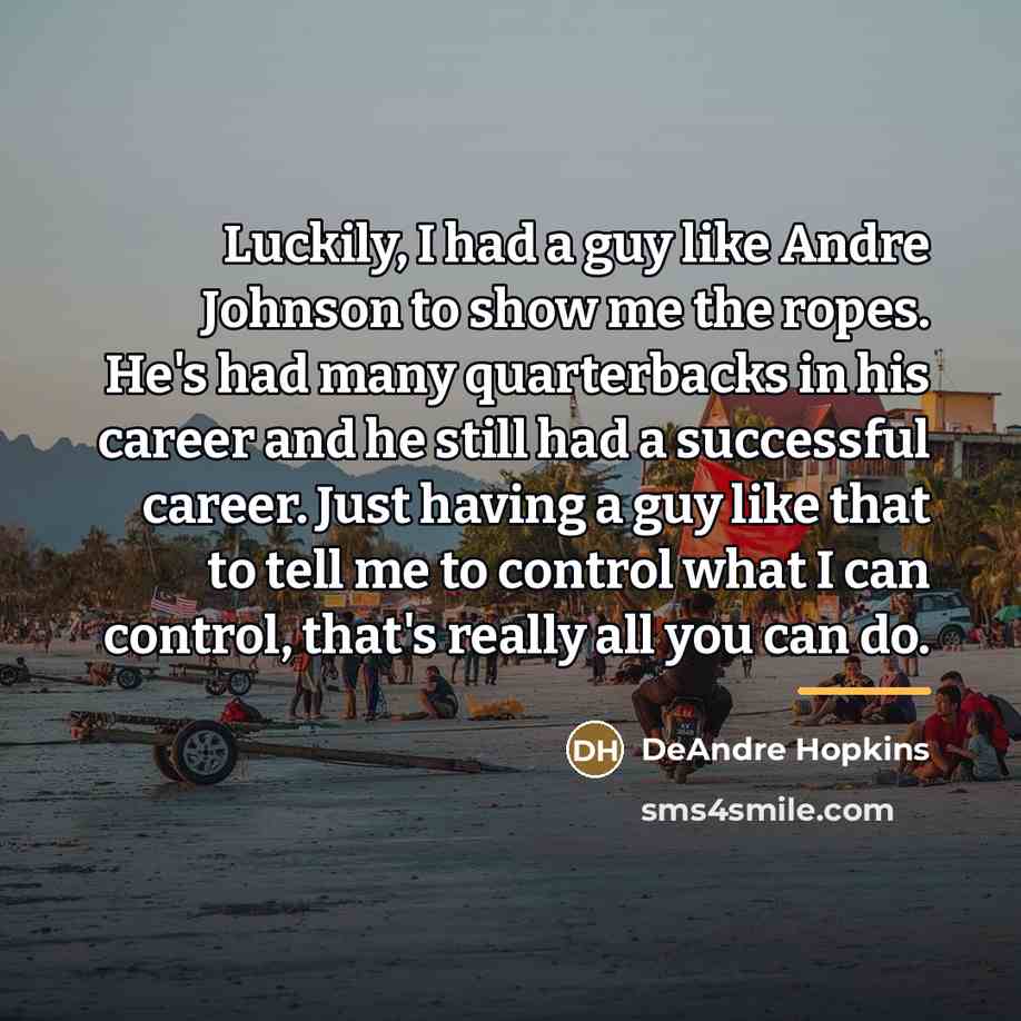“Luckily, I had a guy like Andre Johnson to show…” quote by DeAndre Hopkins