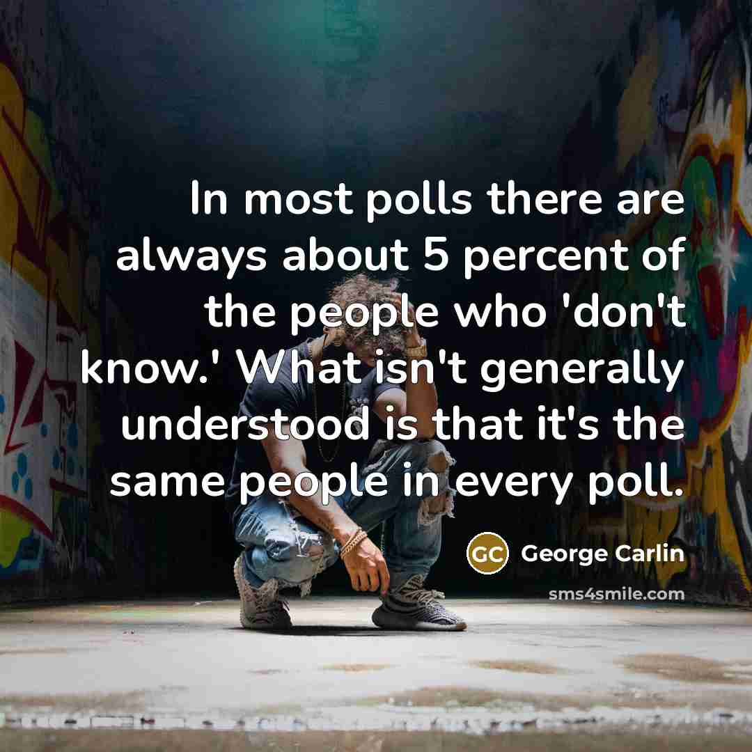 “In most polls there are always about 5 percent of…” quote by George Carlin