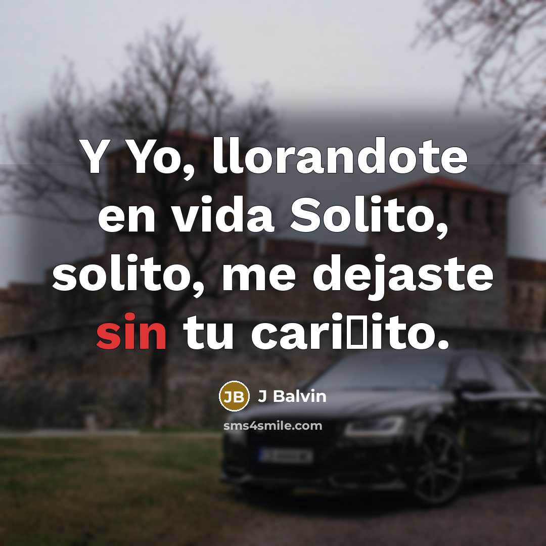 “Y Yo, llorandote en vida Solito, solito, me dejaste sin…” quote by J Balvin