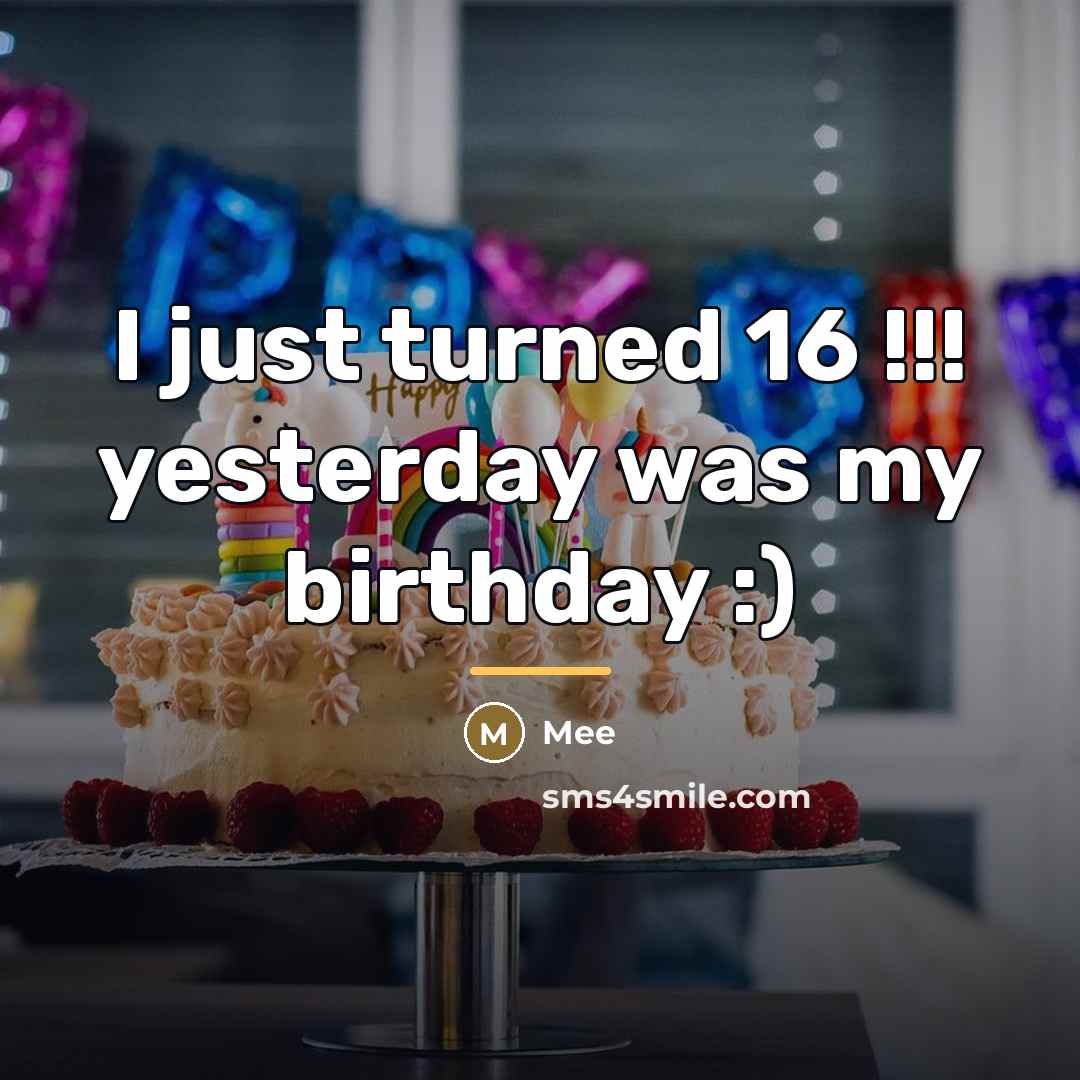 “I just turned 16 !!! yesterday was my birthday :)…” quote by Mee