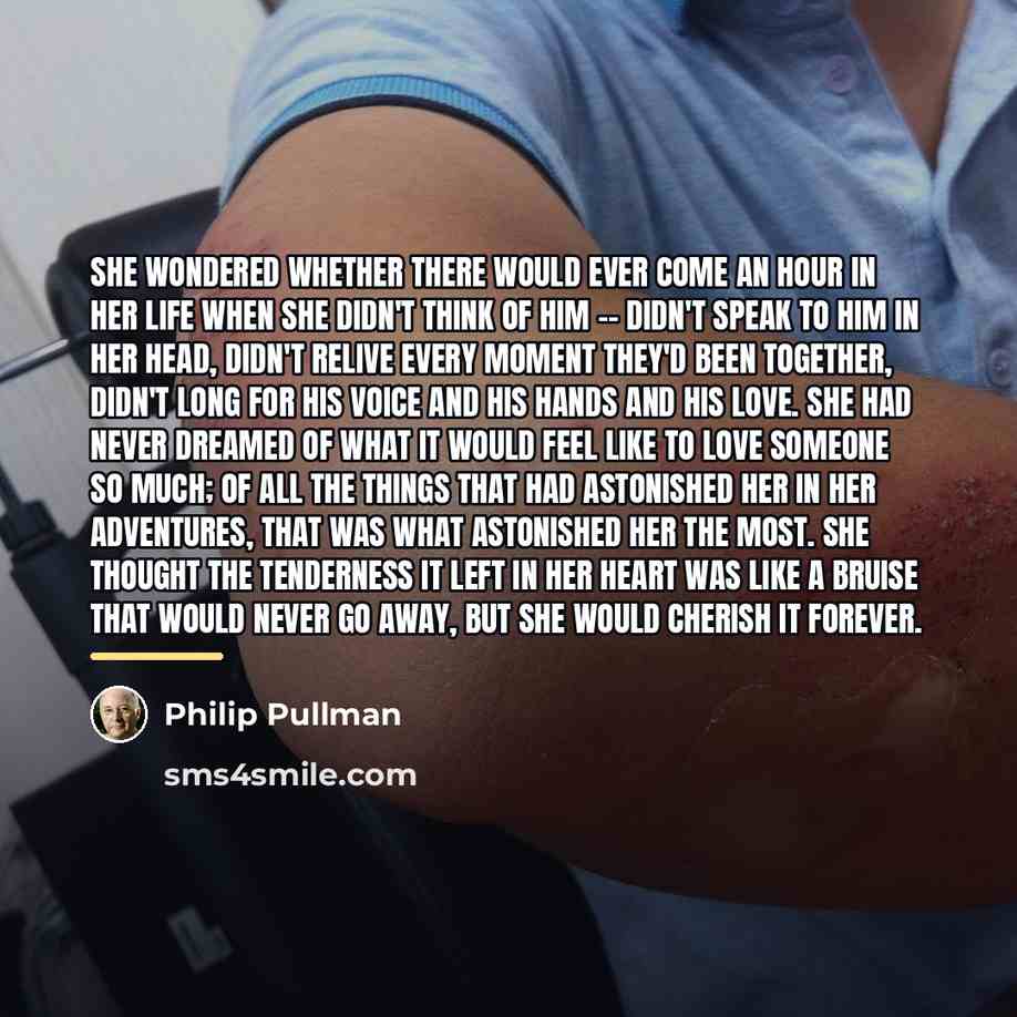 “She wondered whether there would ever come an hour in…” quote by Philip Pullman