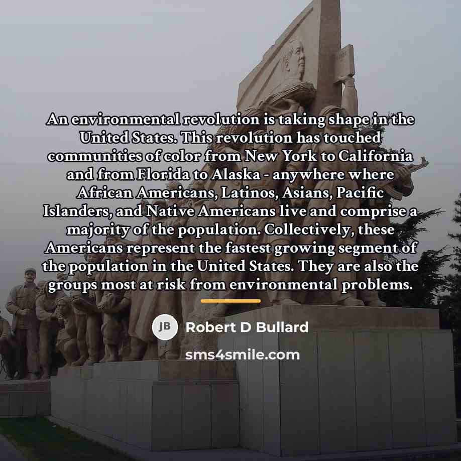 “An environmental revolution is taking shape in the United States.…” quote by Robert D Bullard