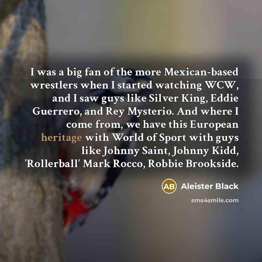 “I was a big fan of the more Mexican-based wrestlers…” quote by Aleister Black