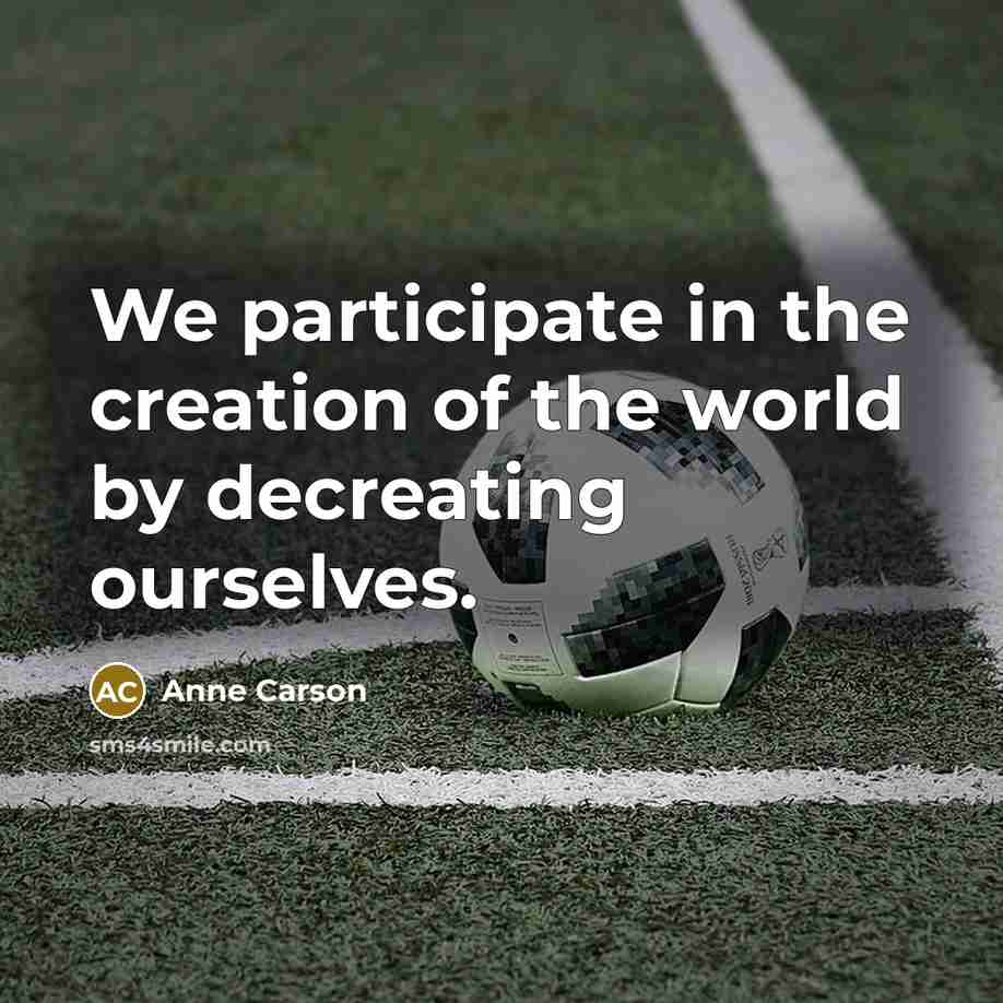“We participate in the creation of the world by decreating…” quote by Anne Carson