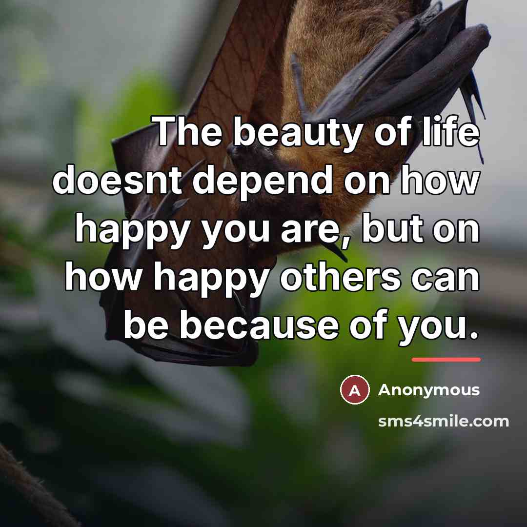 “The beauty of life doesnt depend on how happy you…” quote by Anonymous
