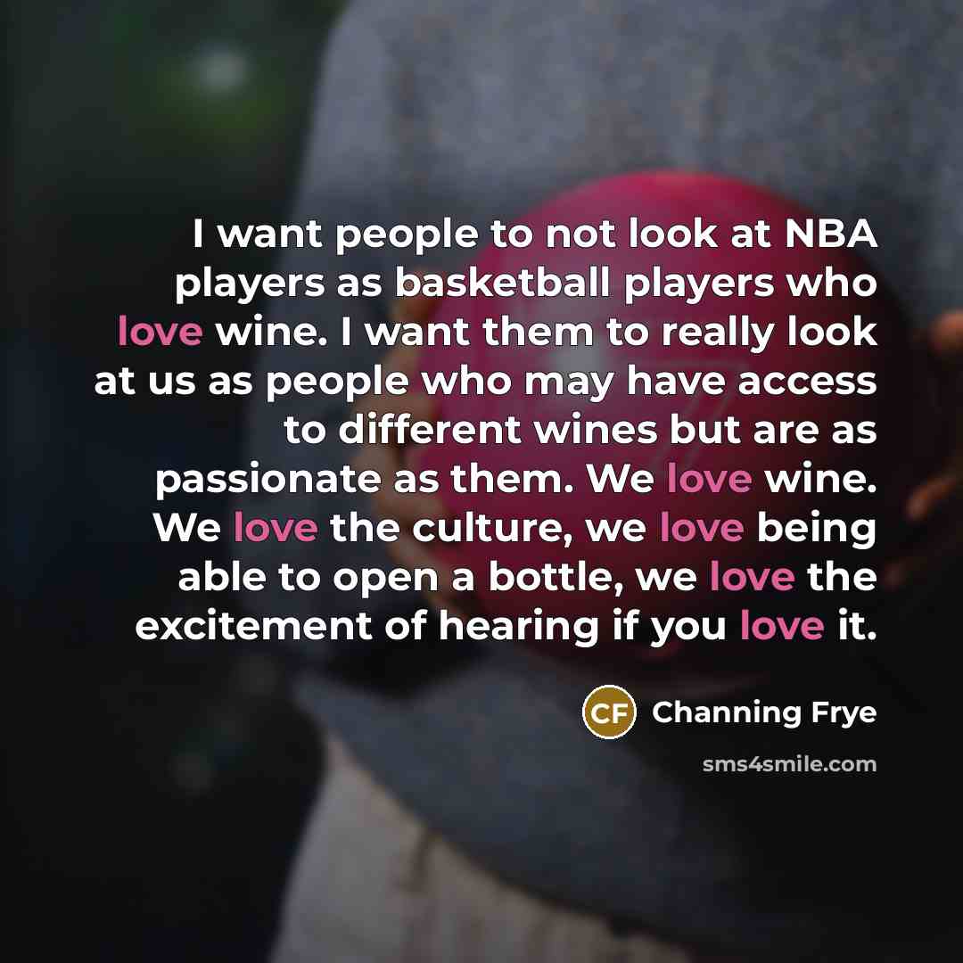 “I want people to not look at NBA players as…” quote by Channing Frye