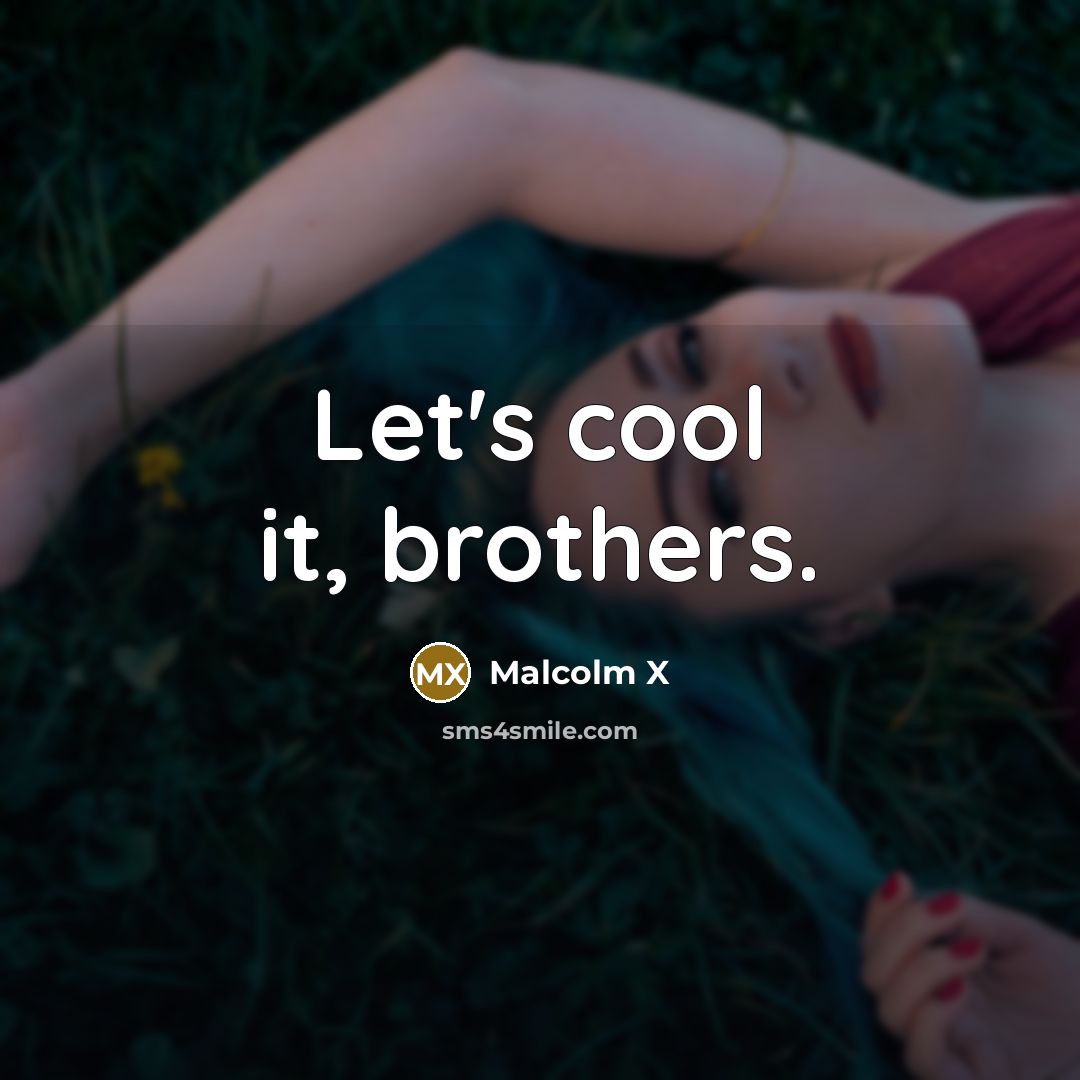 “Let's cool it, brothers.…” quote by Malcolm X