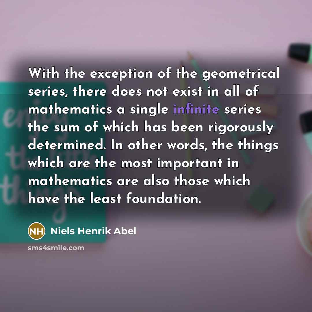 “With the exception of the geometrical series, there does not…” quote by Niels Henrik Abel