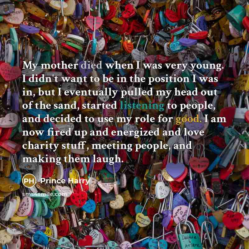 “My mother died when I was very young. I didn't…” quote by Prince Harry