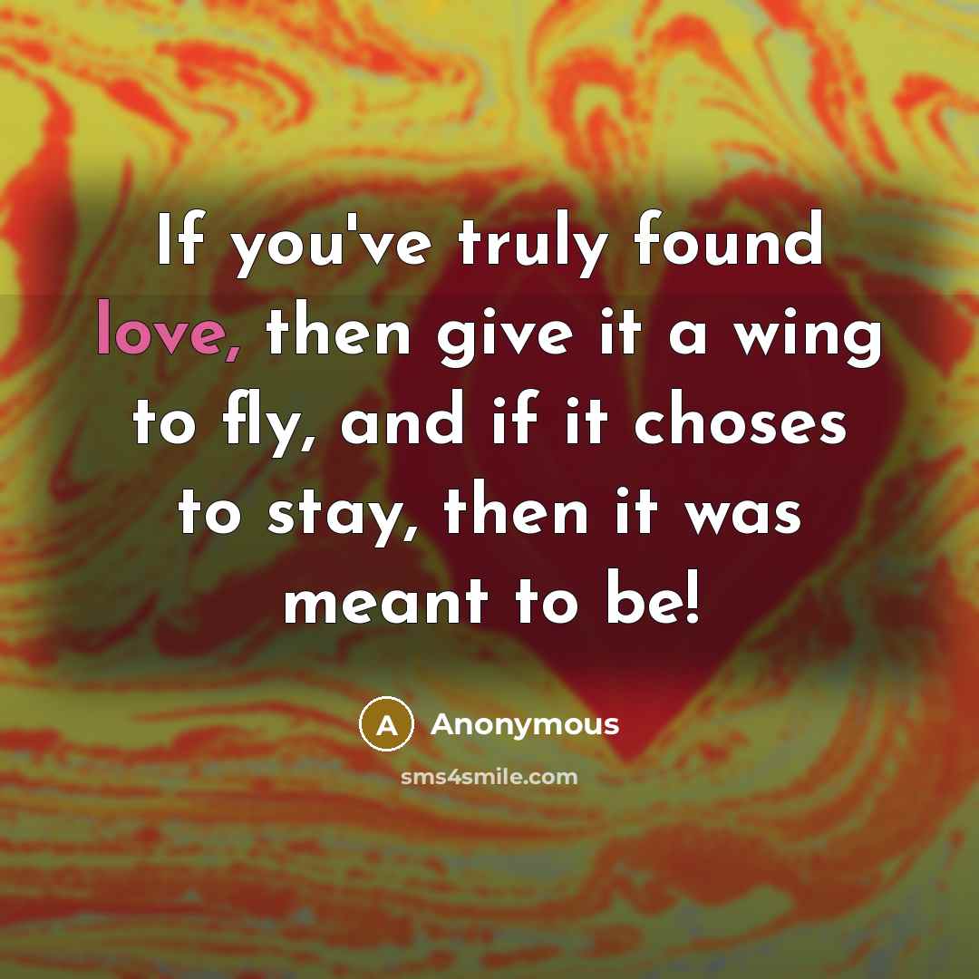 “If you've truly found love, then give it a wing…” quote by Anonymous