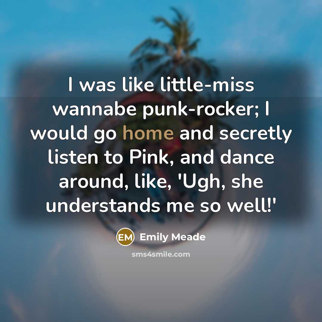 “I was like little-miss wannabe punk-rocker; I would go home…” quote by Emily Meade