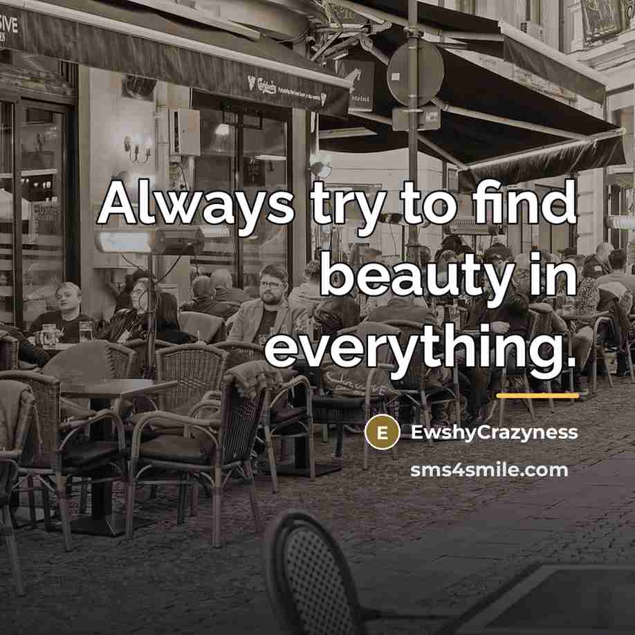 “Always try to find beauty in everything.…” quote by EwshyCrazyness