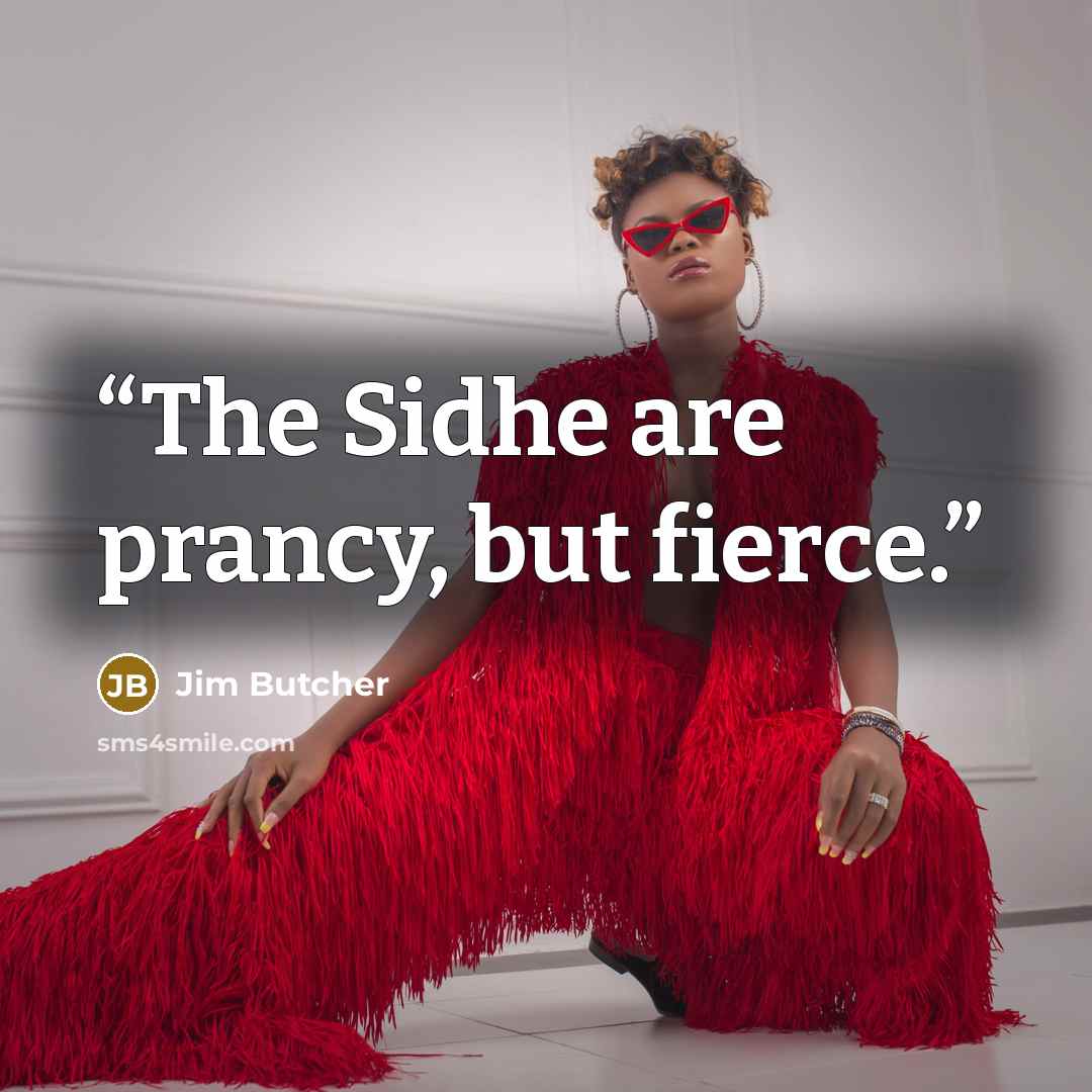 “The Sidhe are prancy, but fierce.” quote by Jim Butcher