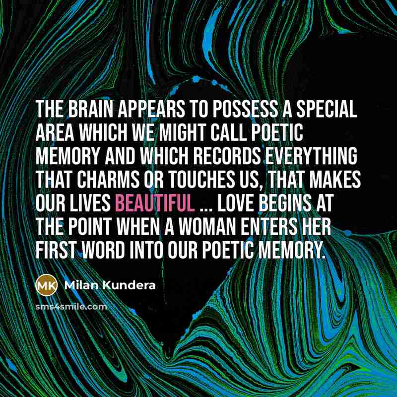 “The brain appears to possess a special area which we…” quote by Milan Kundera