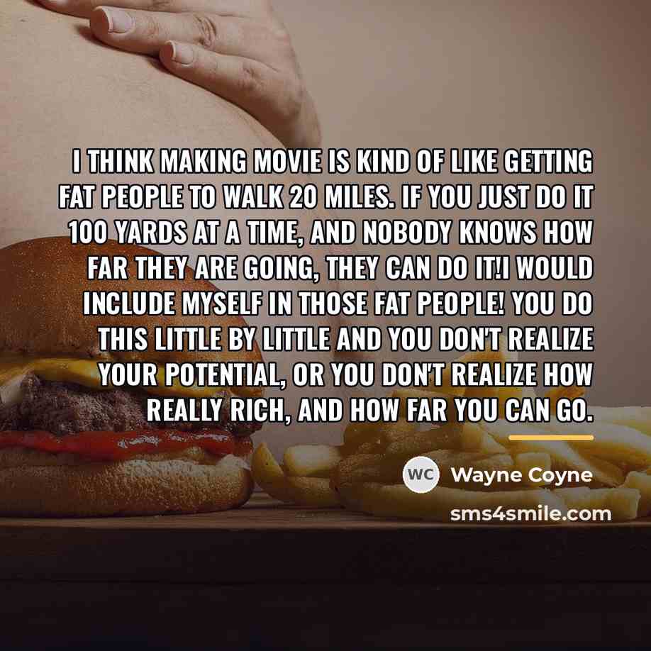 “I think making movie is kind of like getting fat…” quote by Wayne Coyne
