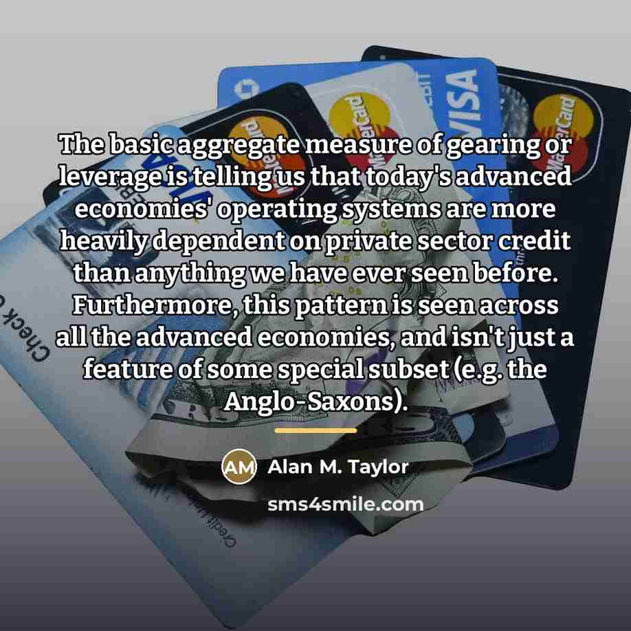 “The basic aggregate measure of gearing or leverage is telling…” quote by Alan M. Taylor