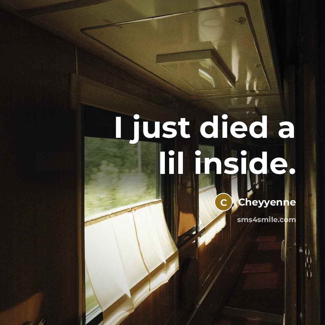 “I just died a lil inside.…” quote by Cheyyenne