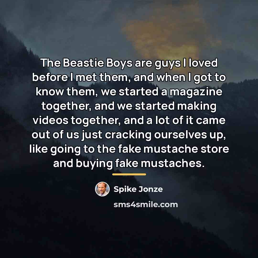 “The Beastie Boys are guys I loved before I met…” quote by Spike Jonze