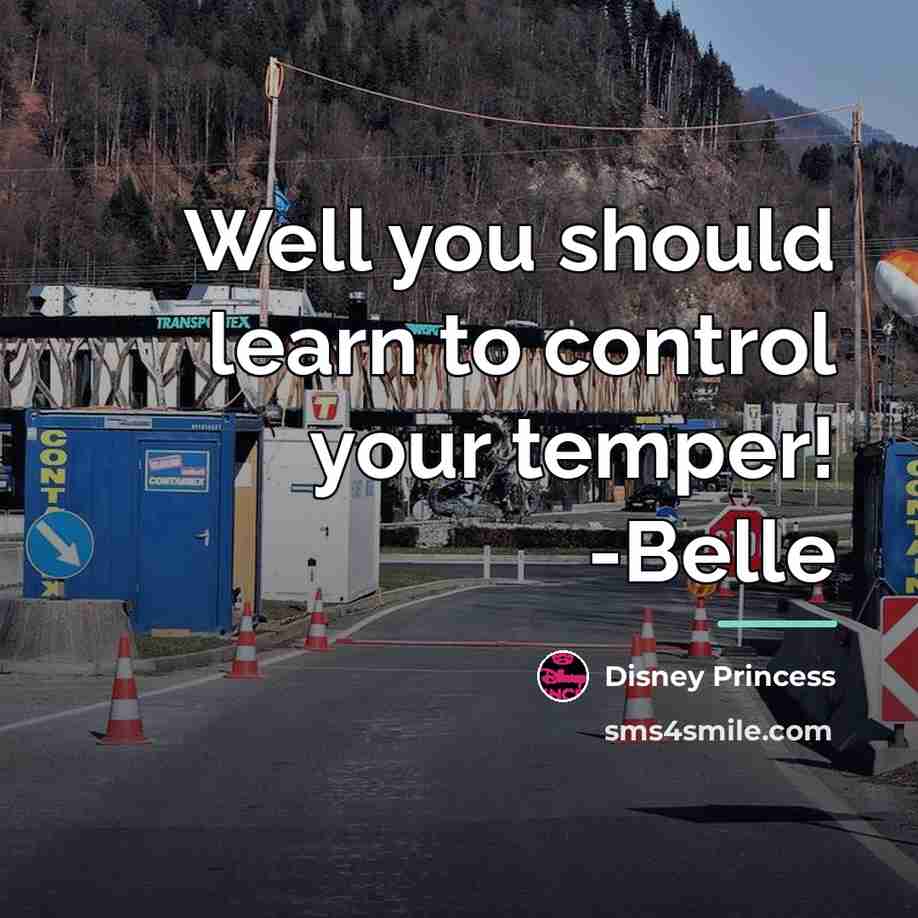 “Well you should learn to control your temper! -Belle…” quote by Disney Princess